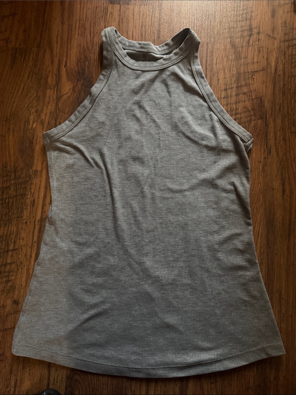 Gray Ribbed Scuba Front Tank Top 3.1T